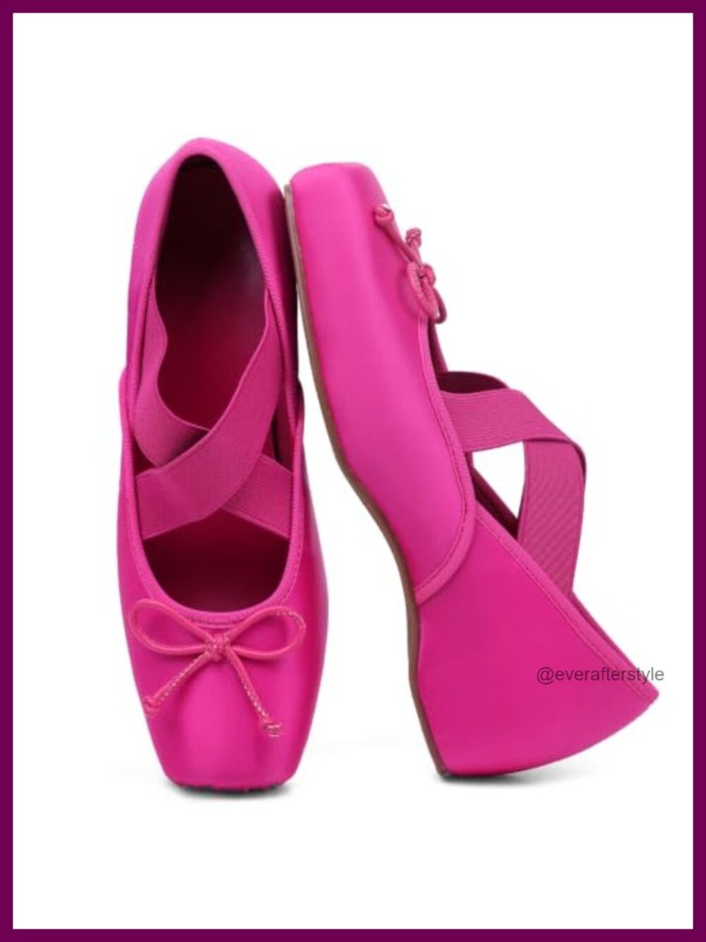 Women's Ballet Flats Square Toe with Bow Mary Jane Hidden Wedge